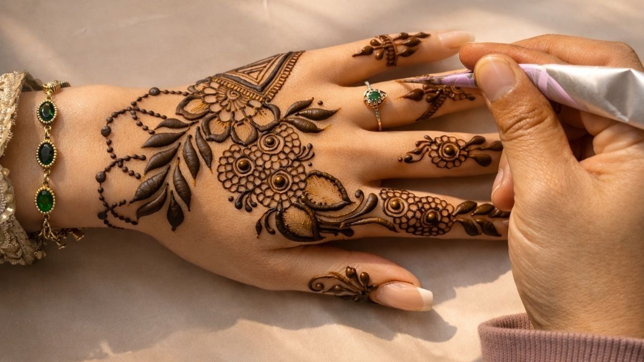 Beautiful floral 🌺 Back Hand Mehndi Design|| Pakistani Patterned Mehndi Design @HennabyAyshaNavaz