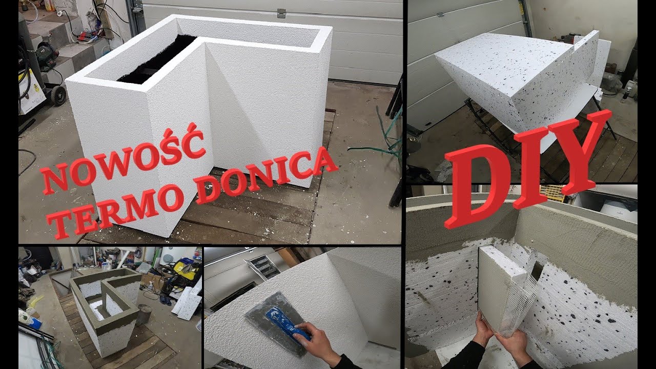 NOWOŚĆ TERMO DONICE Jak zrobić donice tarasowe ogrodowe balkonowe. Duża donica narożna nie betonowa.