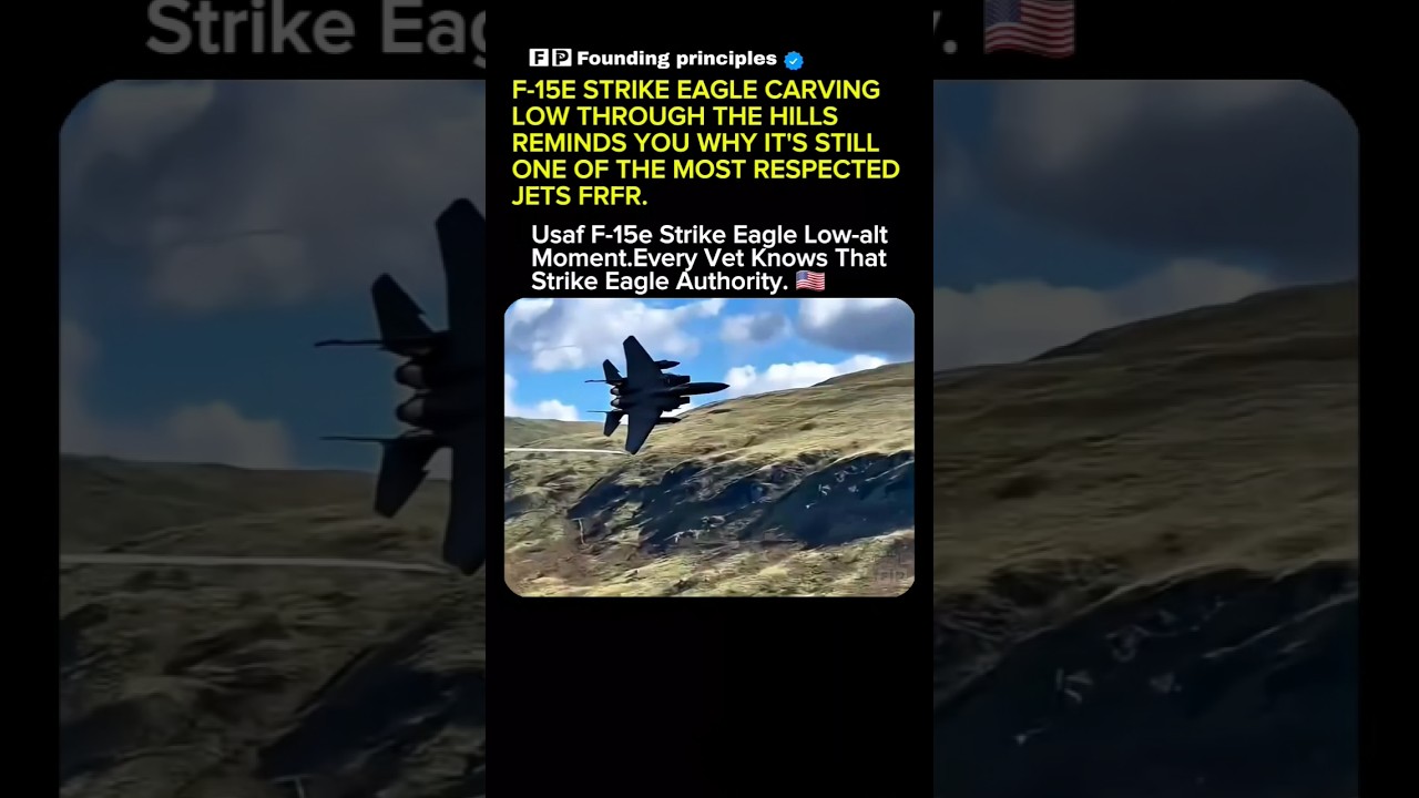 F-15E Rips Low Through The Hills 🚀#soldier #USA #USArmy #Military #USAF