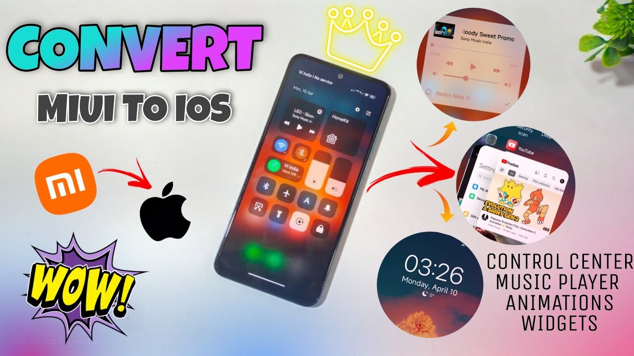 Convert Your MIUI Device To IOS ⚡  IOS Control Center , Music Player , Recent Menu Etc 🔥