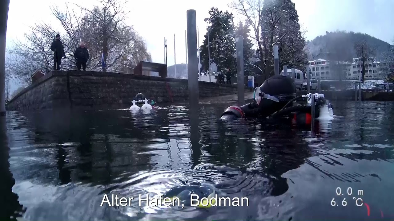 Wintertauchen an der Lädine / Alter Hafen Bodman