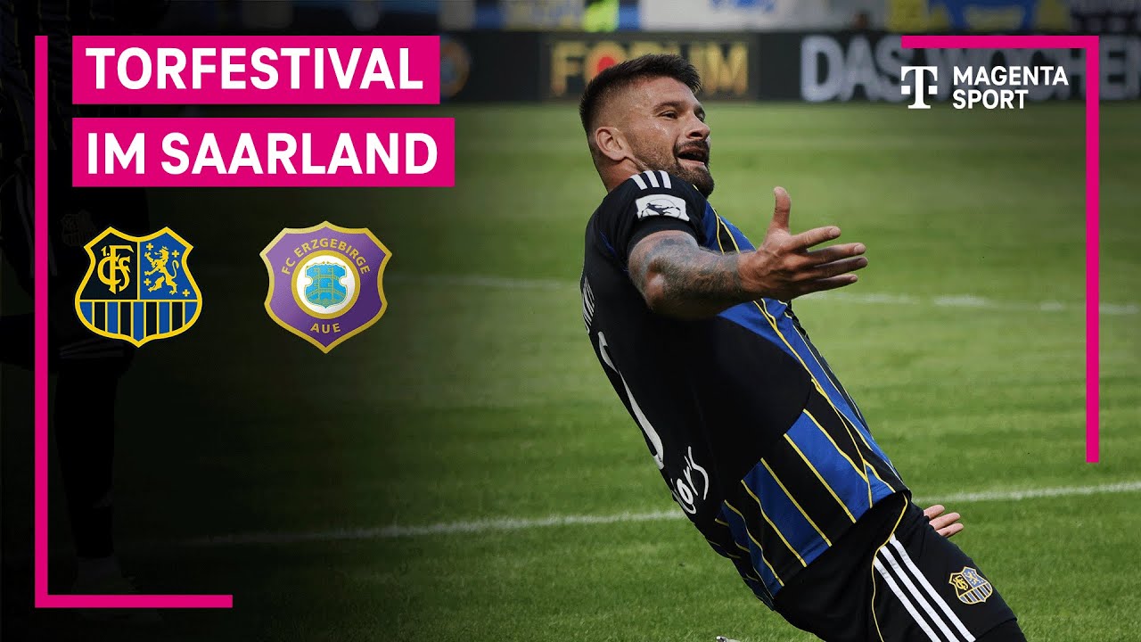 1. FC Saarbrücken – FC Erzgebirge Aue, Highlights mit Live-Kommentar | 3. Liga | MAGENTA SPORT