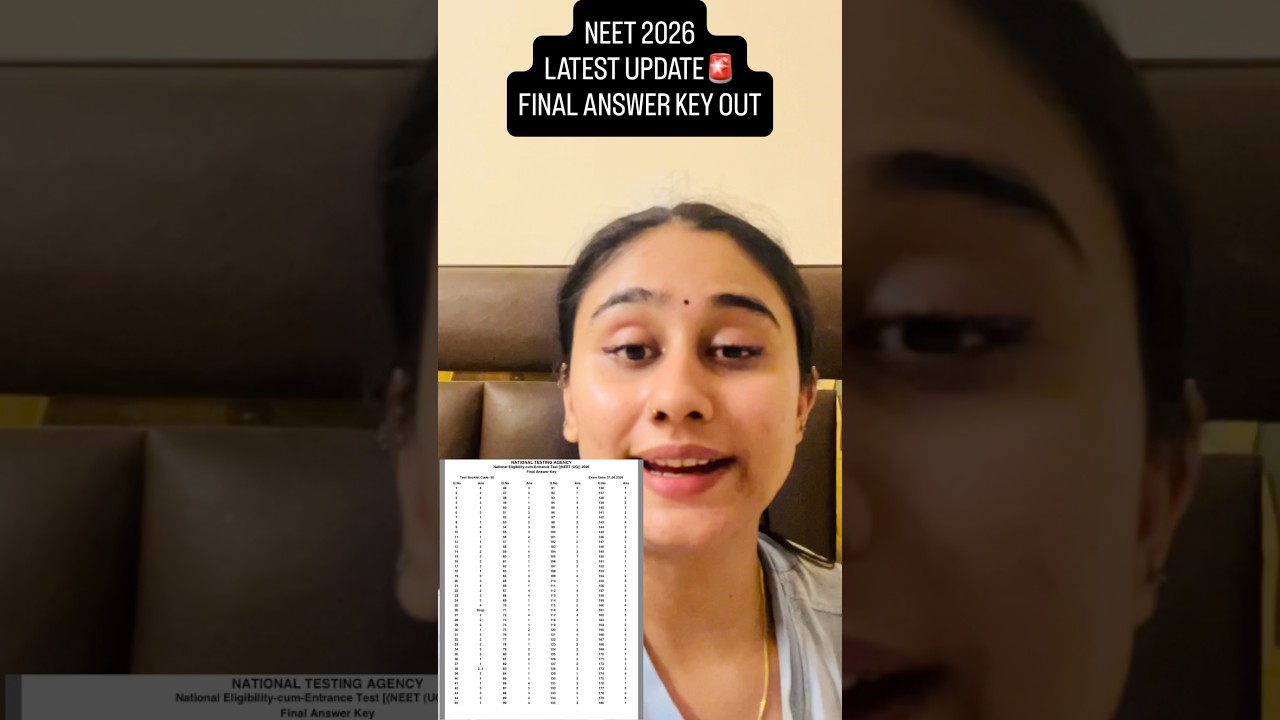 NEET 2026 NTA LATEST UPDATE FINAL  ANSWER KEY OUT🚨 #neet2026 #ntalatestupdate