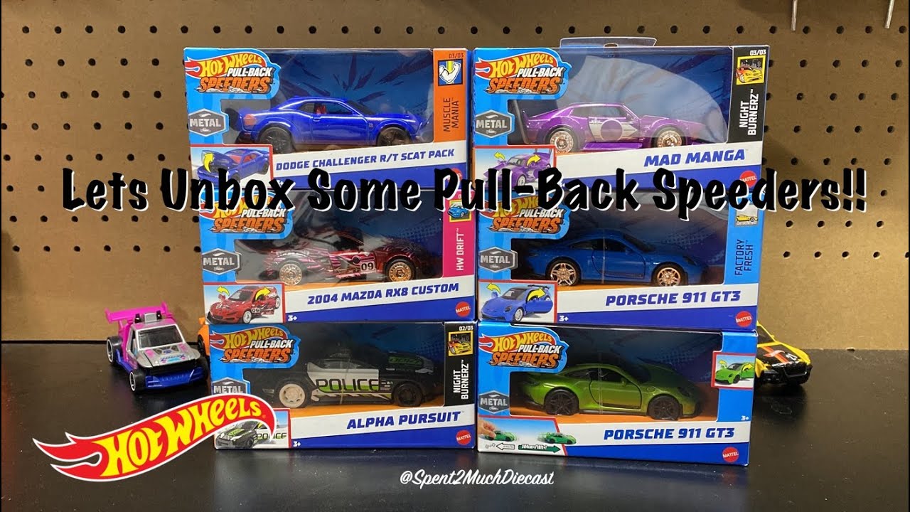 Hot Wheels Pull Back Speeders 2024 Update | Diecast Unboxing | Porsche 911 Mazda RX8 JDM NEW
