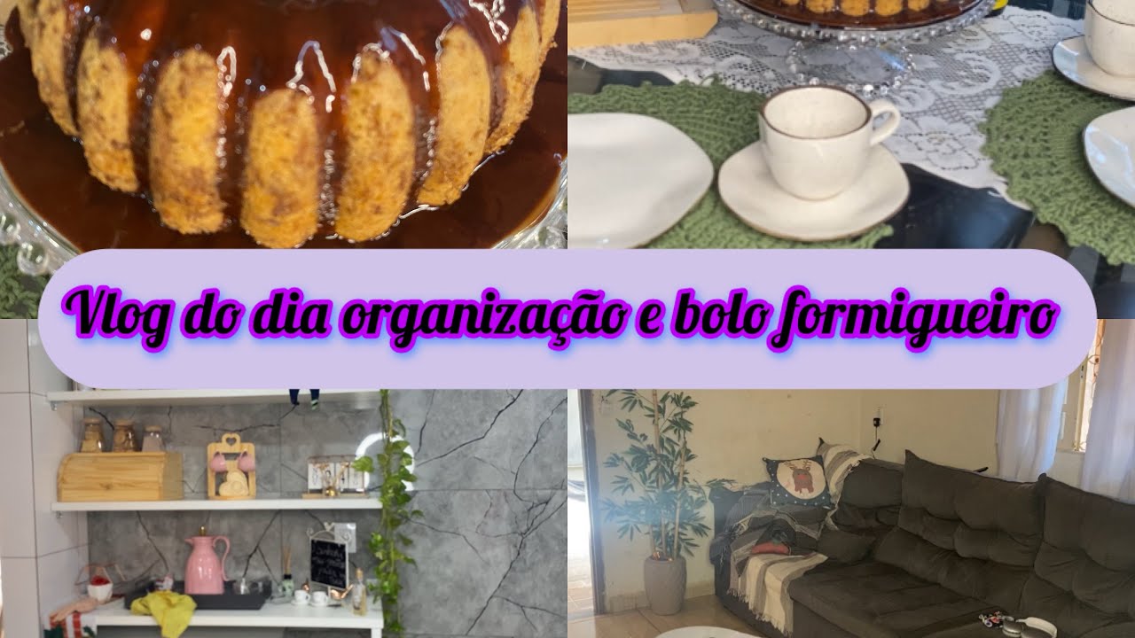Organizei a casa e bolo formigueiro 