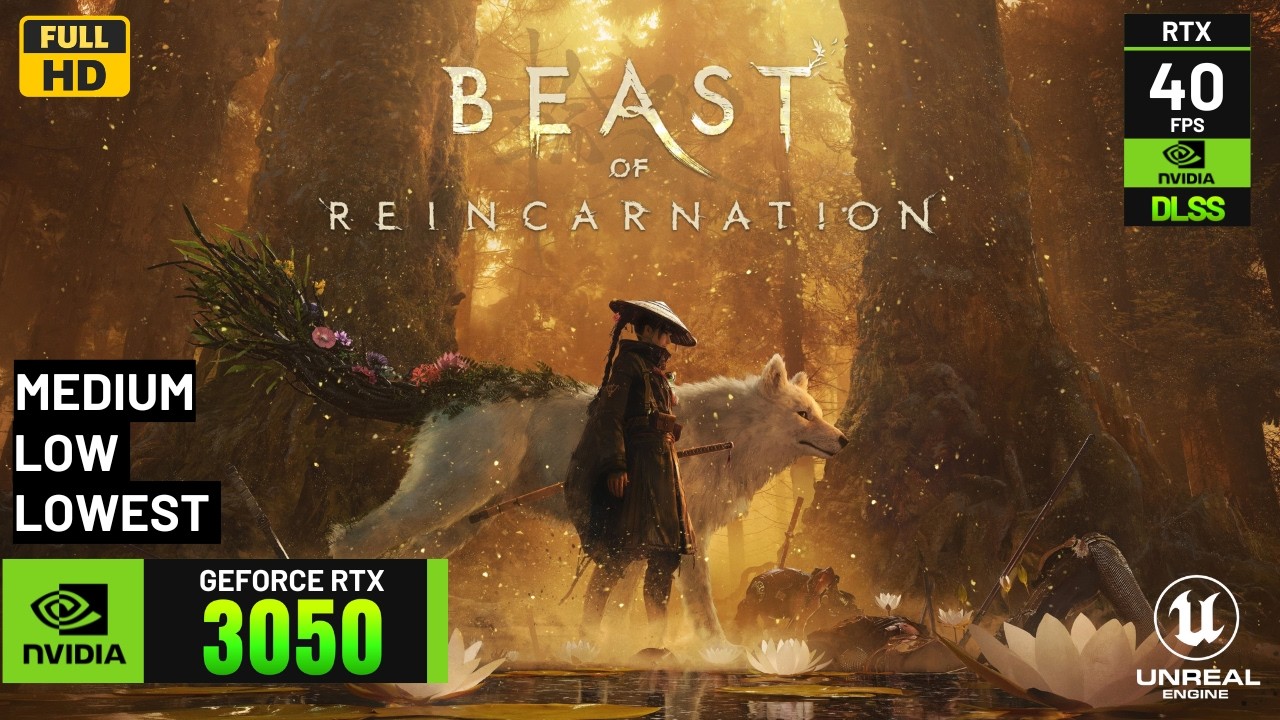 Beast of Reincarnation - RTX 3050 Laptop - Lowest, Low, Medium Settings | ASUS TUF F15