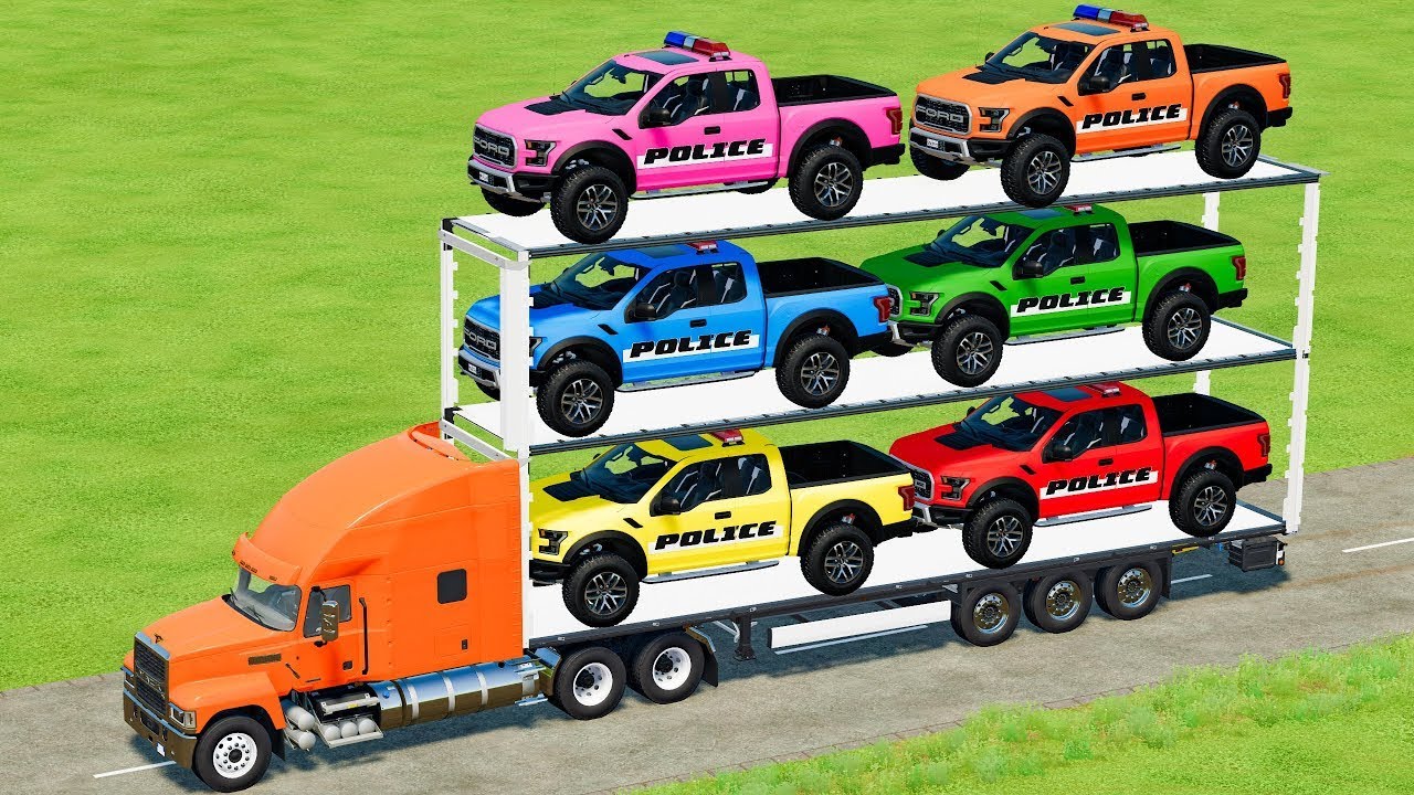 mini jeep cars of colors ! mini cars transportıng with truck ! farming simulator 22