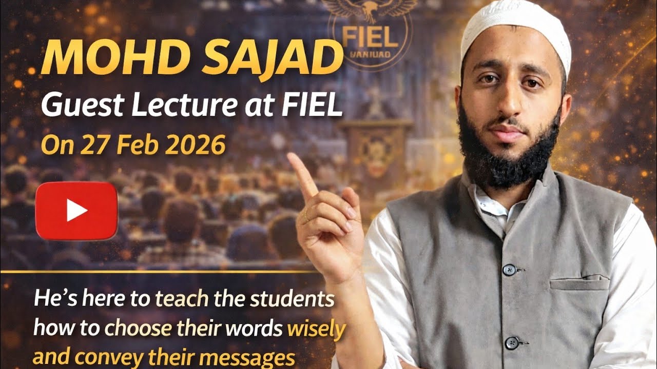 MOHD ASJAD,  Our 2nd guest lecture || FIEL  founded by IRFAN RAZAQ . #fiel