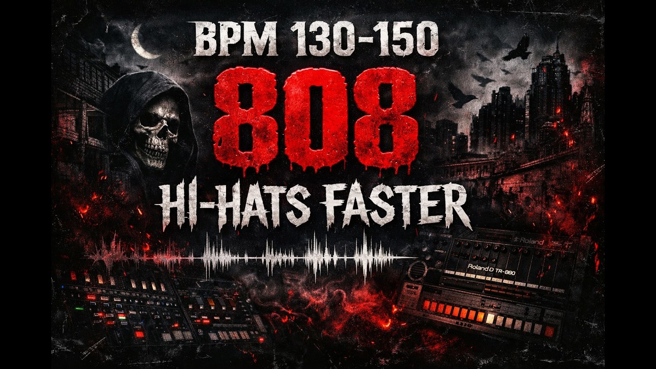 808 Bass Trap Beat 140 BPM | Intense Hi-Hat Loop