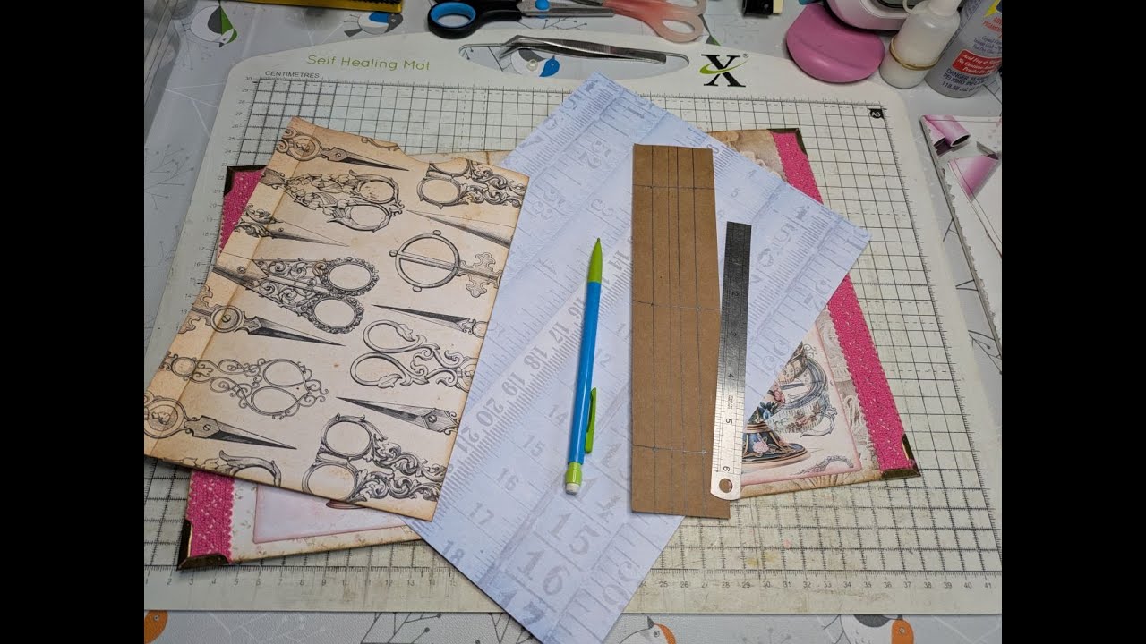 Dressmaker's Journal Part 3 - Spine Pockets -  DT for @RachandBella Crafts #junkjournal #journaling
