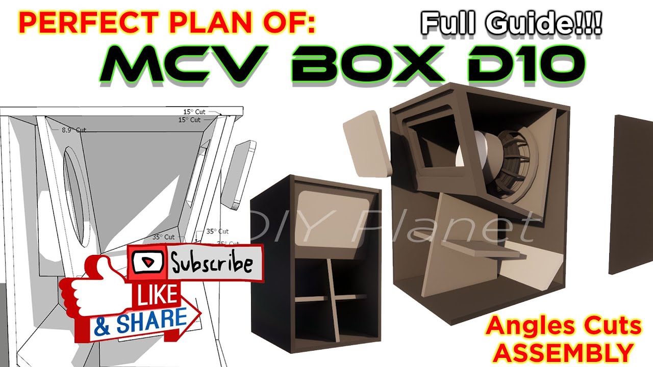 How to make MCV D10 Speaker Box Full Plan with angles Complete Tutorial Step by Step