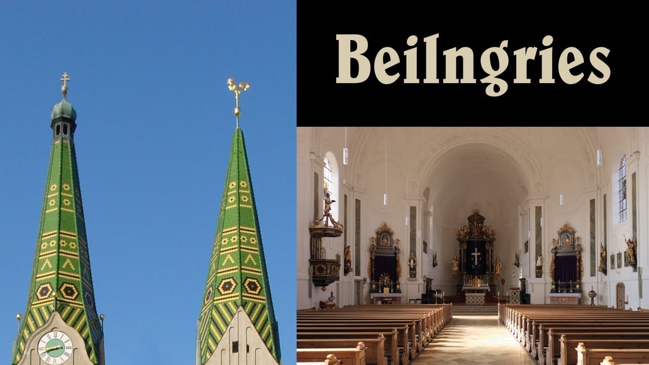 BEILNGRIES (EI), Stadtpfarrkirche St. Walburga - Glocken einzeln und Gesamtgeläut (Turmaufnahme)