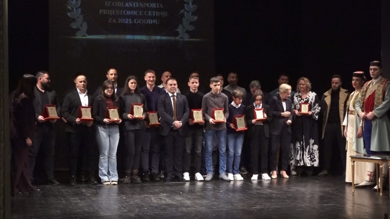 RTV Cetinje - Uručena priznanja najboljim sportistima grada u 2025 godini
