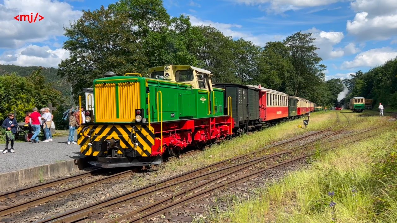 Brohltalbahn 2024:Dampflokfahrten mit 11sm + Rangierarbeiten mit D4 in Brohl-Lützing (1.6.2024)