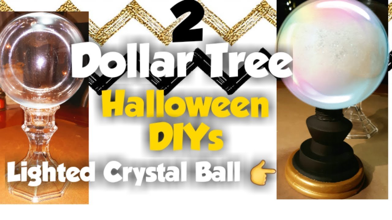 Dollar Tree DIY | Halloween Decor. | Light up crystal Ball And Chic style crystal ball diy