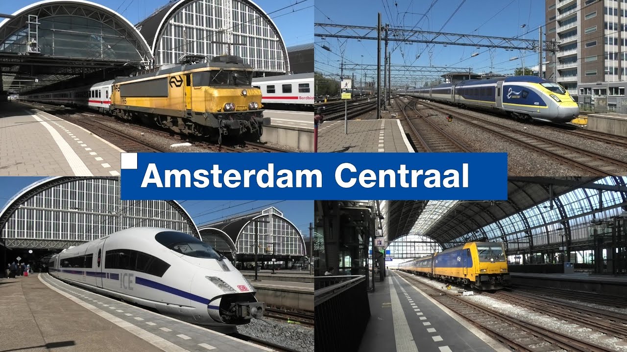 Bahnverkehr in Amsterdam Centraal🇳🇱 mit Eurostar, Thalys, NS 1700, Br 186 + ICRm, ICMm, SNG und mehr