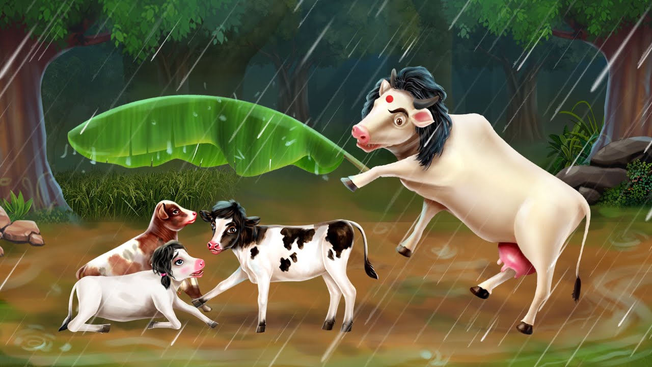 बारिश और लकड़ी का घर - Rain and Wood House | Cow and Bull's Story | Hindi | Kahaniya | Bul Bul TV