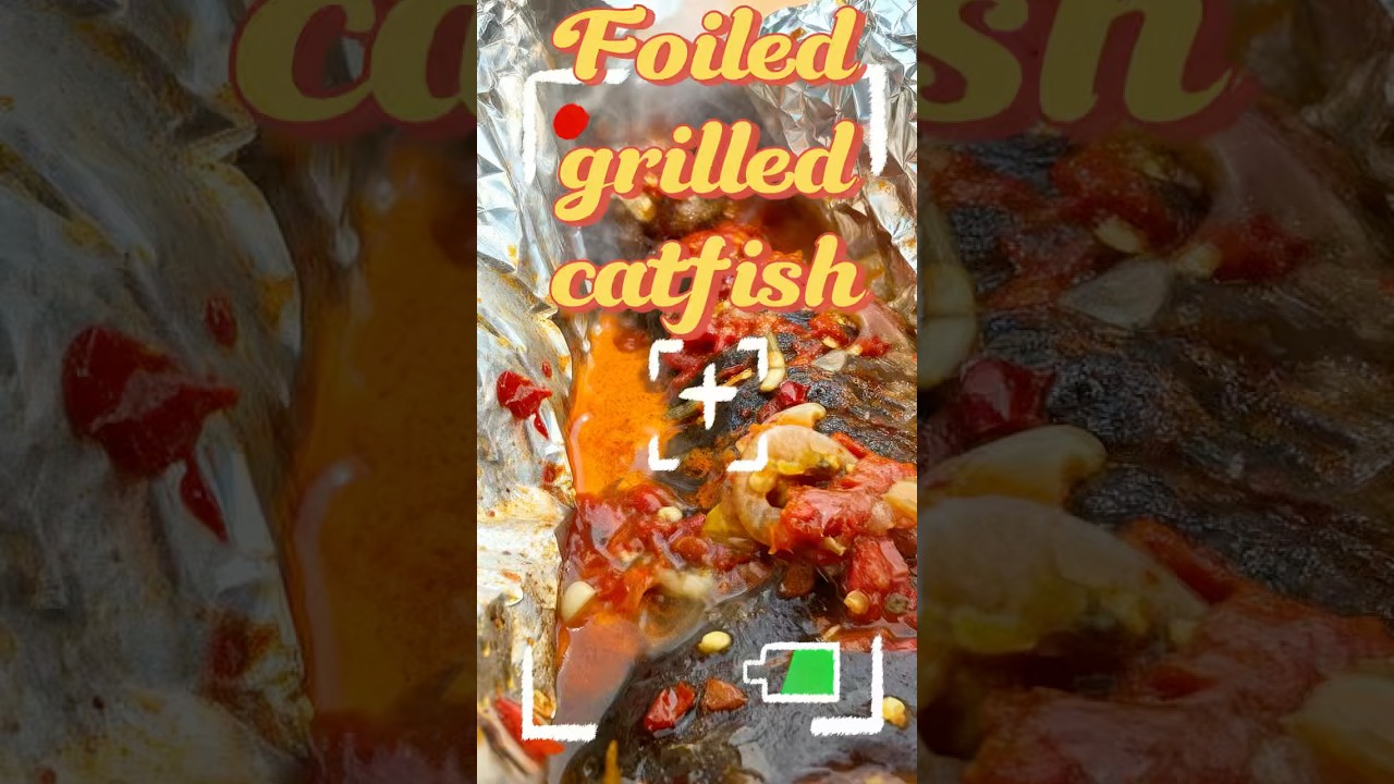 Foiled catfish grilled by the roadside. 