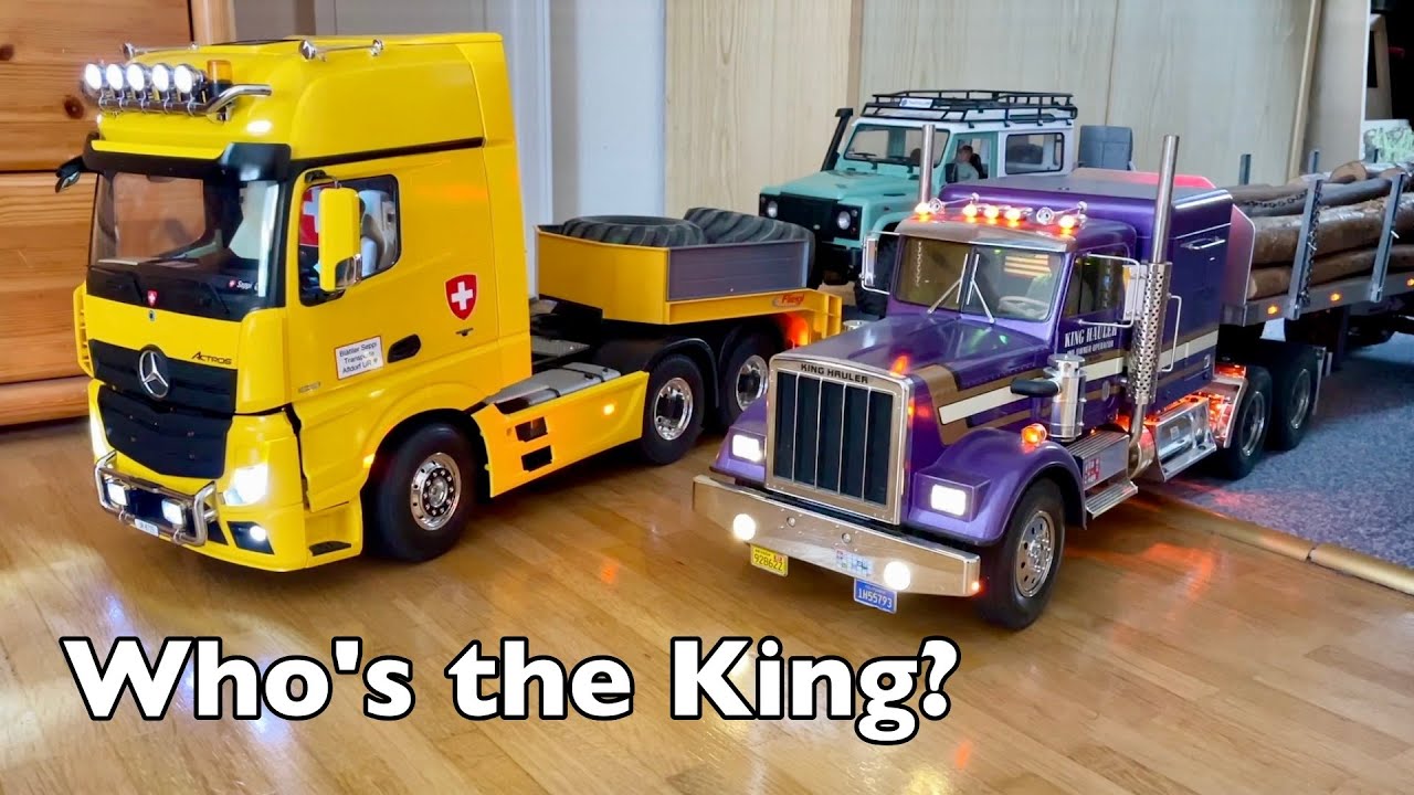 Hercules Hobby Mercedes Actros 3363 with DIY Sound & Light Driving Together With TAMIYA King Hauler