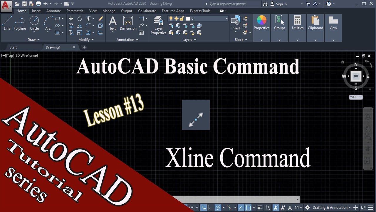 Complete tutorial how to use Xline command: ANGLE,BISECT, OFFSET and Construction line.    RD CAD