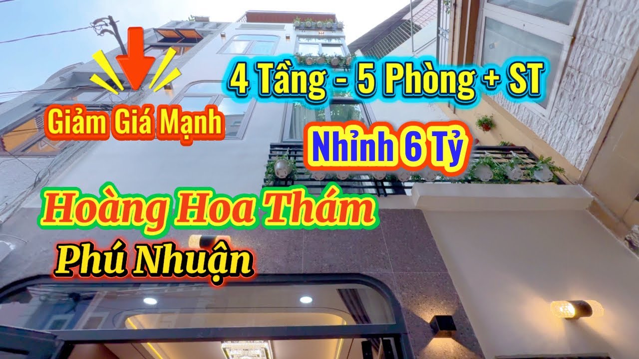 Giảm Giá Mạnh Nhà 4 Tầng Có 5 Phòng Sát Mặt Tiền Hoàng Hoa Thám - Full Nội Thất