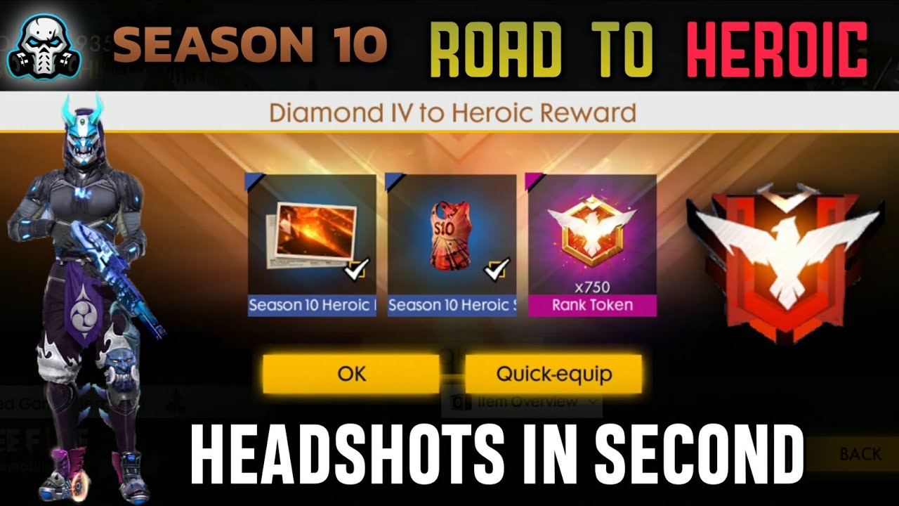 FREE FIRE SEASON 10 ROAD TO HEROIC HIGHLIGHTS // GARENA FREEFIRE !!!
