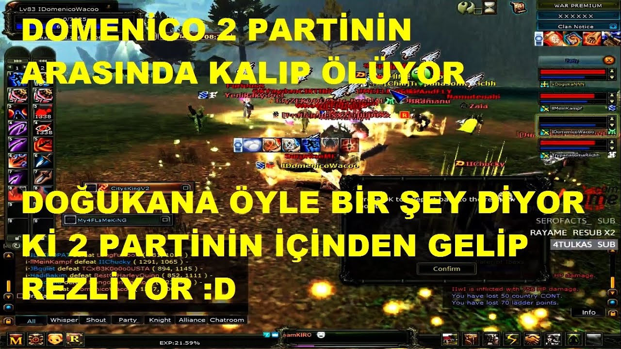 Domenico - Doğukan' a Öyle Birşey Diyor ki 2 Partinin İçinden Gelip Rezliyor :D -Knight Online