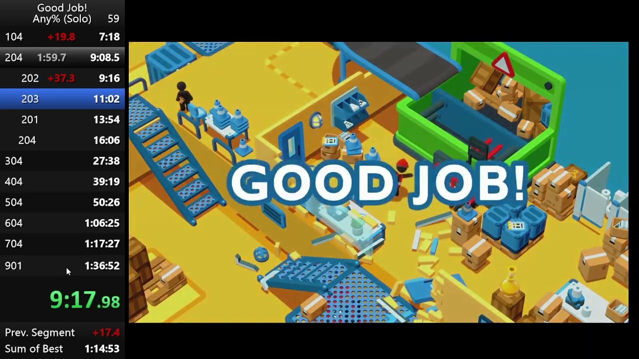 SpeedRun Good Job! (Switch) - 1:35:37