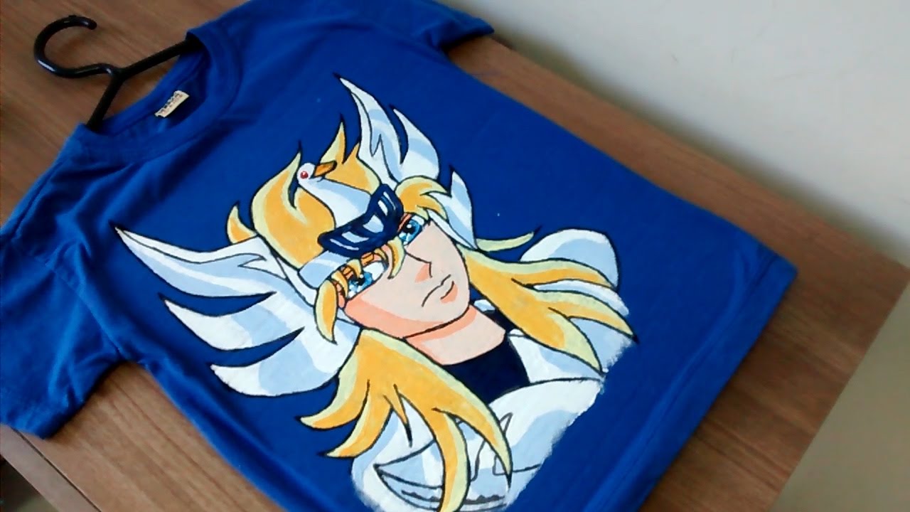 Como pintar uma camiseta -   Hyoga de Cisne