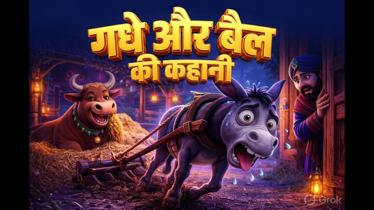 गधे और बैल की कहानी | गधे की चाल उलटी पड़ गई | अलिफ लैला | Donkey & Ox Story | Hindi Moral Story