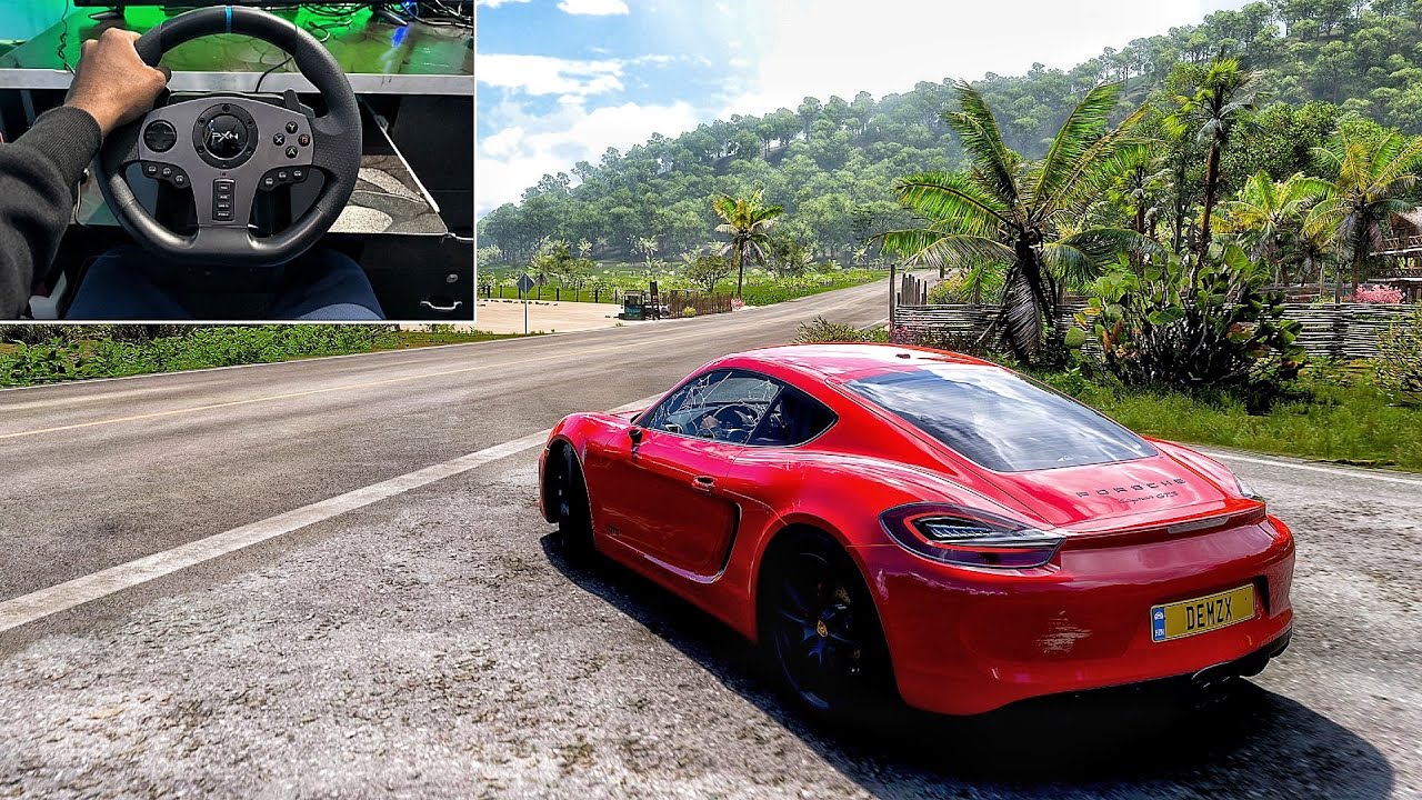 Porsche Cayman GTS - Forza Horizon 5 | PXN V9 Steering Wheel Gameplay