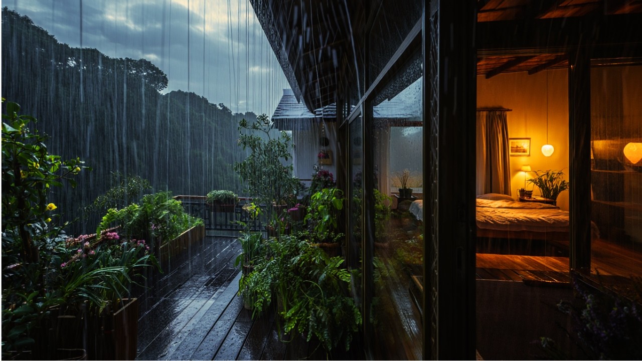 Rainy Forest House Ambience | Cozy Night Rain Sounds