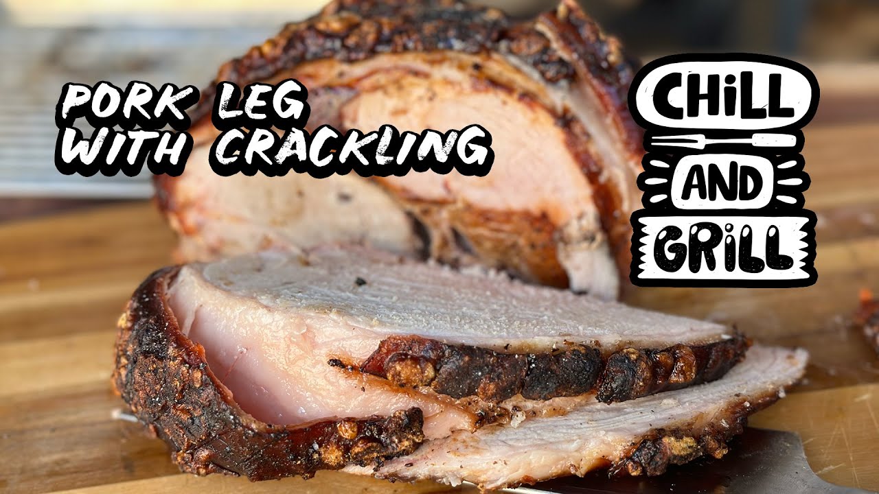 Smoked Pork Leg with Crackling on the Kamado Joe Classic 2 using Meater+