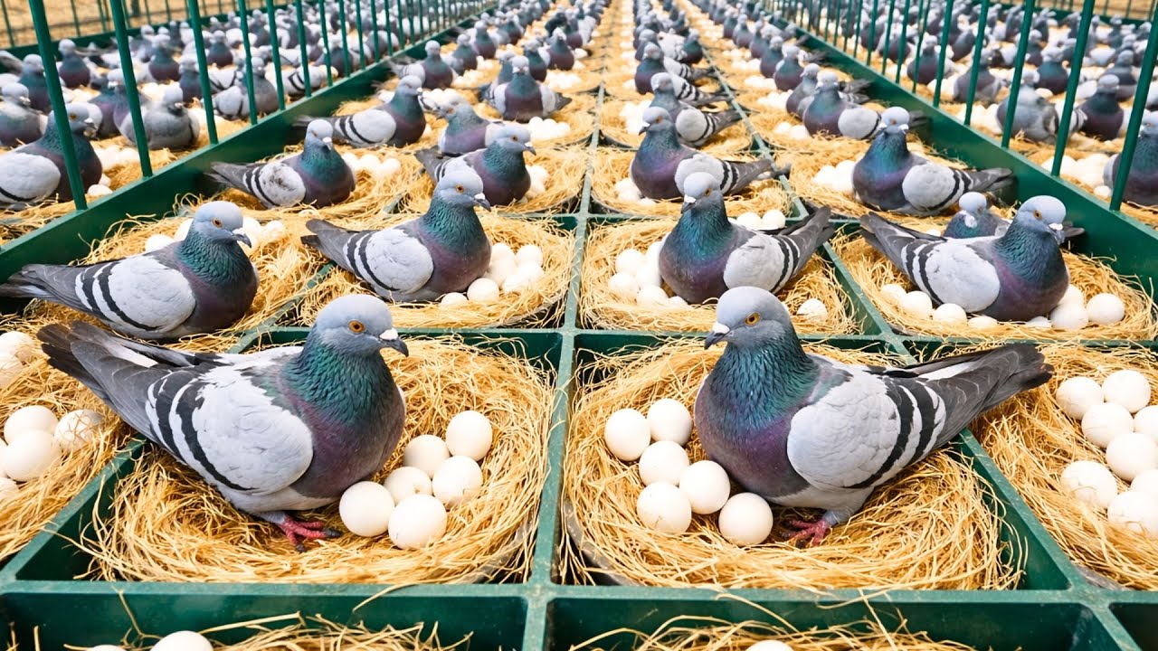 Inside a Large-Scale Modern Pigeon Farm | Egg and Meat Production Process