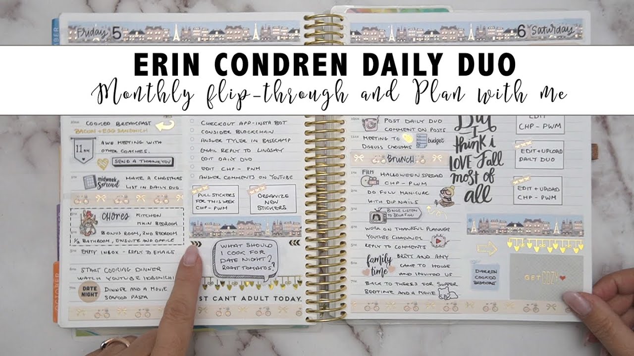 ERIN CONDREN Daily Duo | Flip-through - November, 2021 and Plan With Me 17 - 18 Dec.