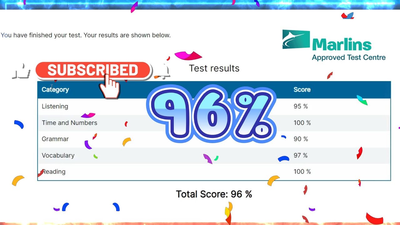 Marlins Test For Seafarer Score 96%