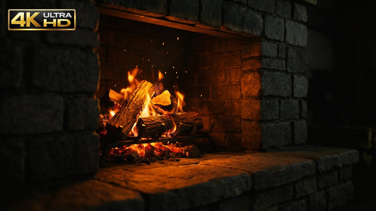 10 Hours Cozy Fireplace Glow 🔥 Crackling Fire Ambience for Deep Sleep & Relaxation | Calm hours