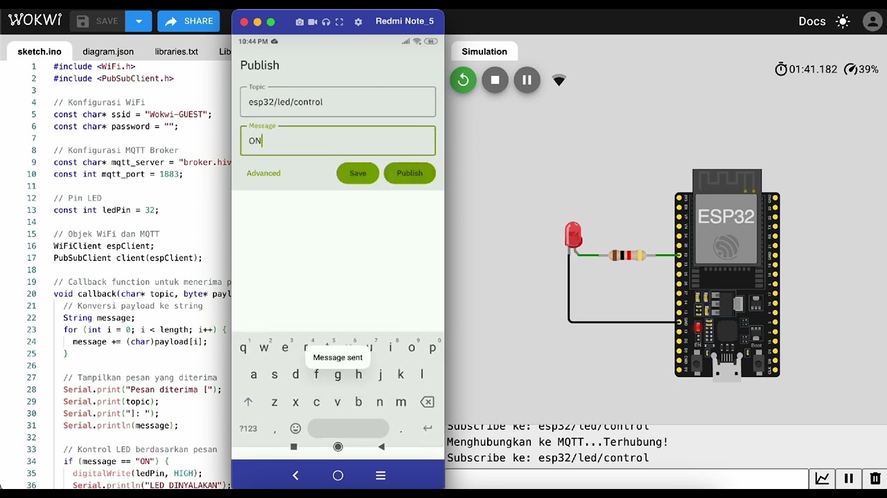 Wokwi MQTT Arduino ESP32
