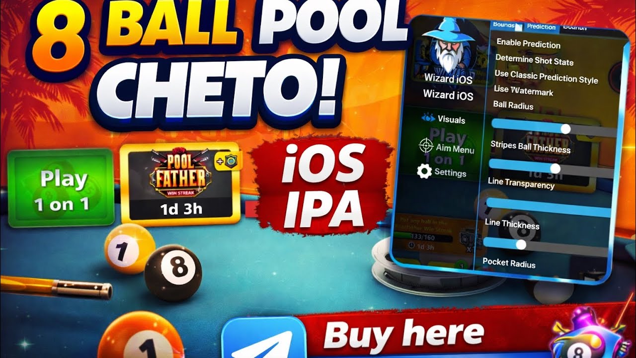 🎱 8 Ball Pool 56.18.2 Cheto iOS IPA | Best cheto for iOS