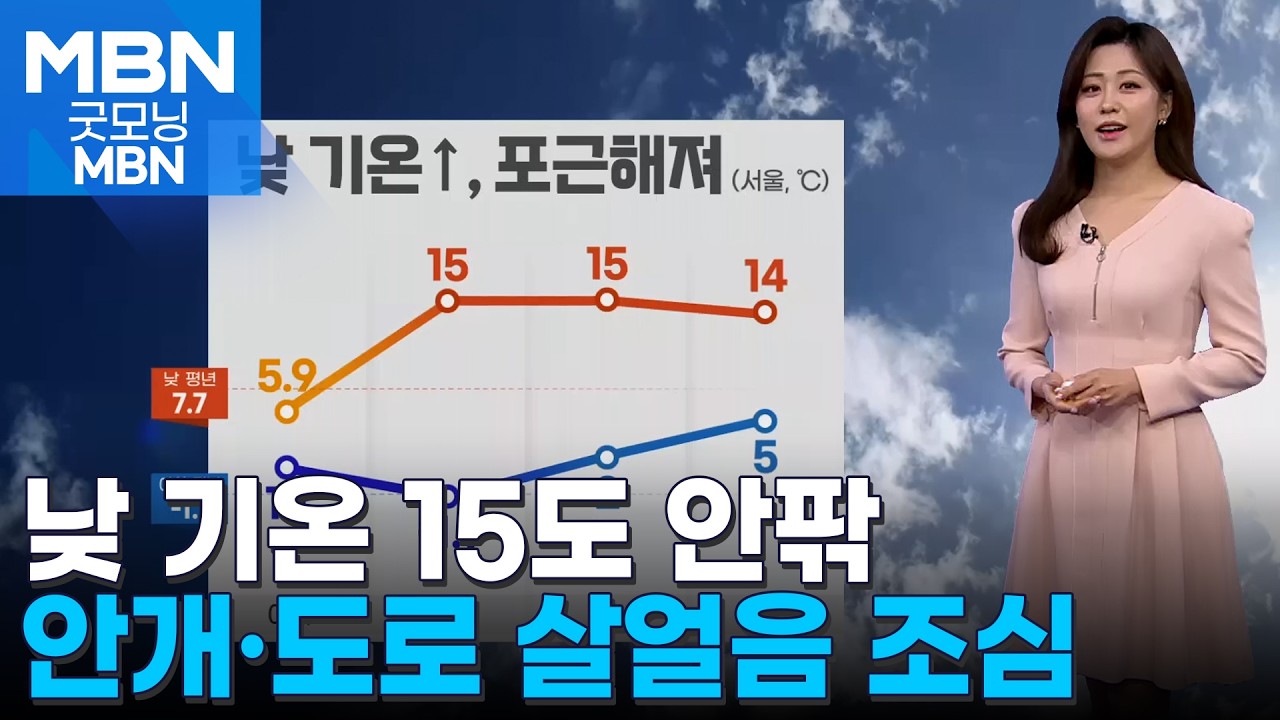 [날씨] 전국 낮 기온 15도 안팎…안개·도로 살얼음 조심 [굿모닝 MBN]