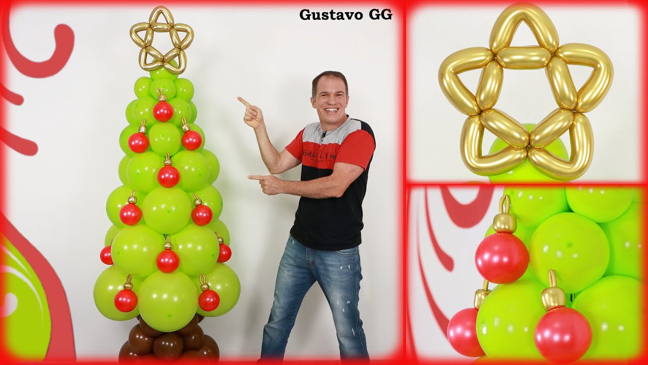 ARBOL DE NAVIDAD con globos 🎄 ( adornos navideños ) Decoración navideña 2023 - Gustavo gg