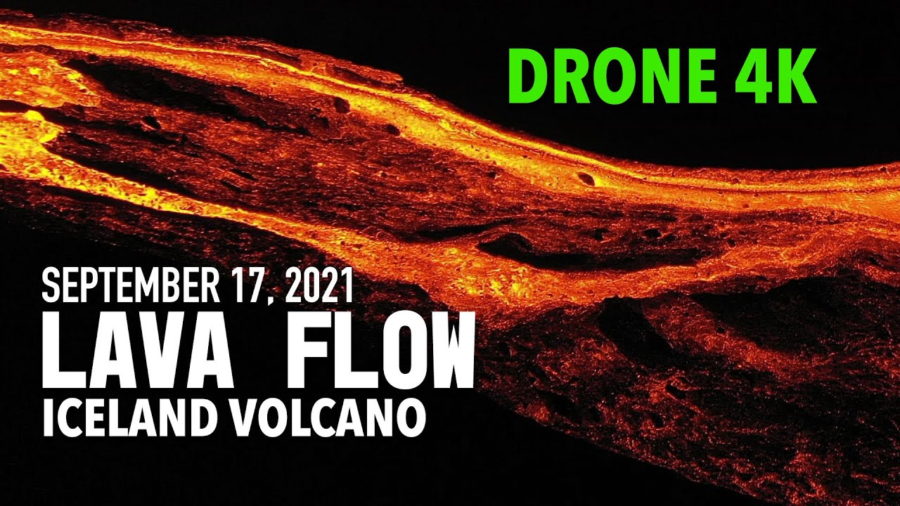 EXTREME LAVA!! flowing into Natthagi Iceland Volcano Eruption 17.SEP.2021 DRONE 4K