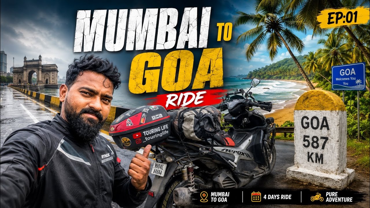 Mumbai To Goa Monsoon Ride 🌧️🌴| EP.01 | Touring Life 