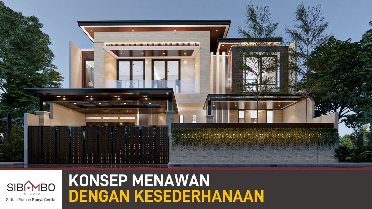 Desain Rumah Modern Tropis 2 Lantai 4 Kamar Tidur di Lahan 300 m2