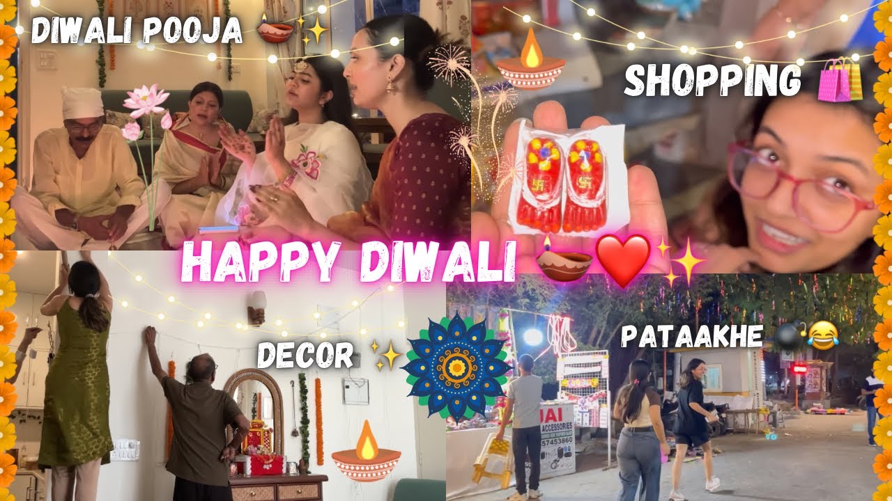 Diwali Vlog 🪔🪷✨🦢(Shopping,Decor,*Pataakhe*,Pooja) || Tejasvi Rajput ||