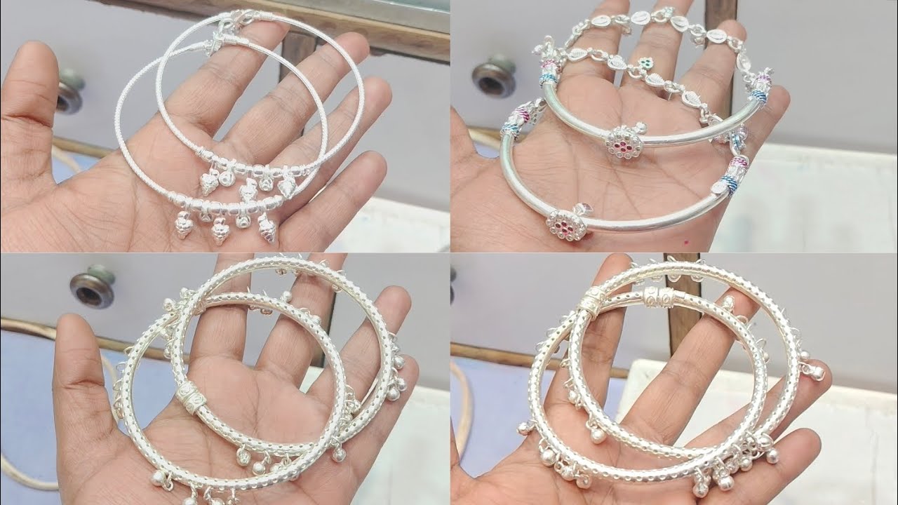 Latest silver kada payal design।। चांदी का कारा वाला पायल। silver payal design #payal #karapayal 