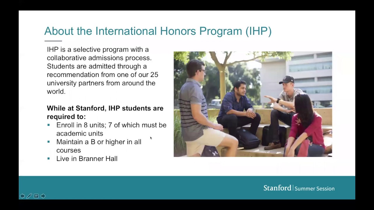 Stanford Summer Session International Honors Program (IHP) Webinar November 2017