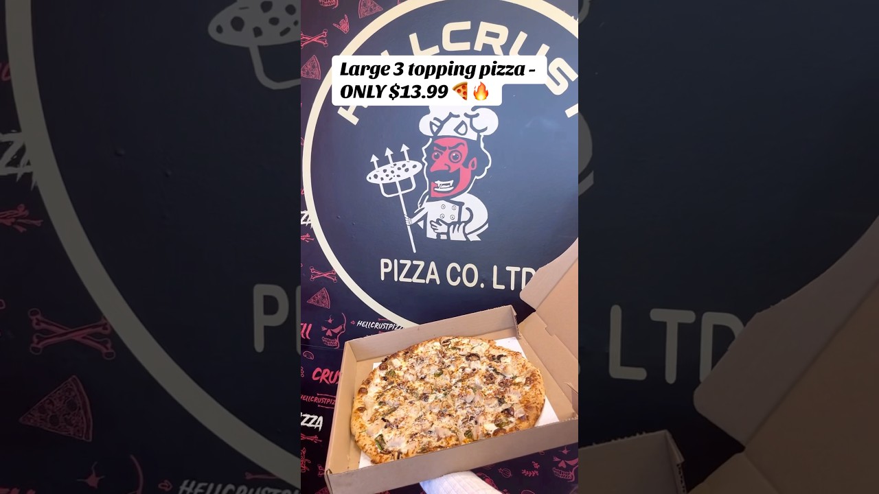 Hellcrust large 3 topping pizza - $13.99 ⭐️ #vancouver #food #pizza