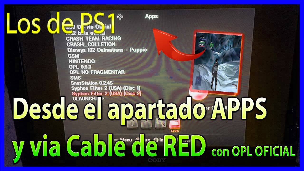 💥✅ps1 con opl ifcaro y en el apartado app | vía cable de red