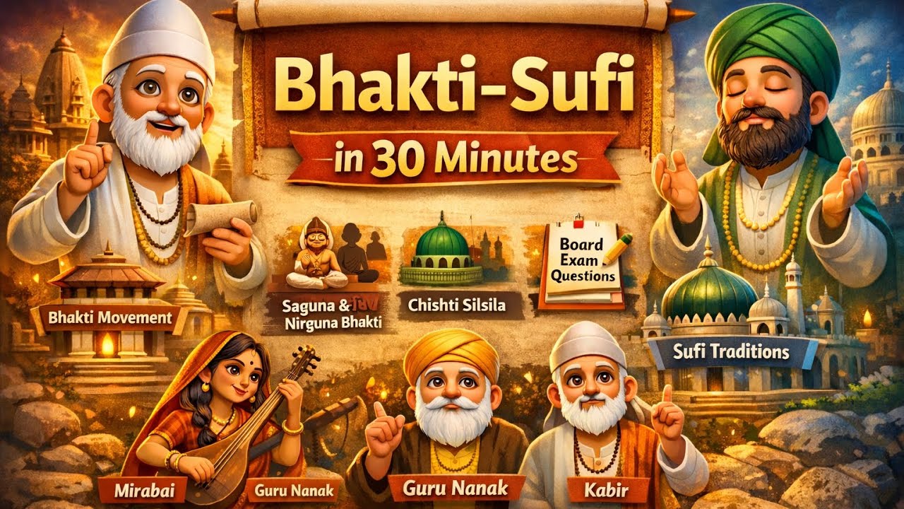 Bhakti Sufi Movement Tricks & MCQs | 100% Board Exam Focus |